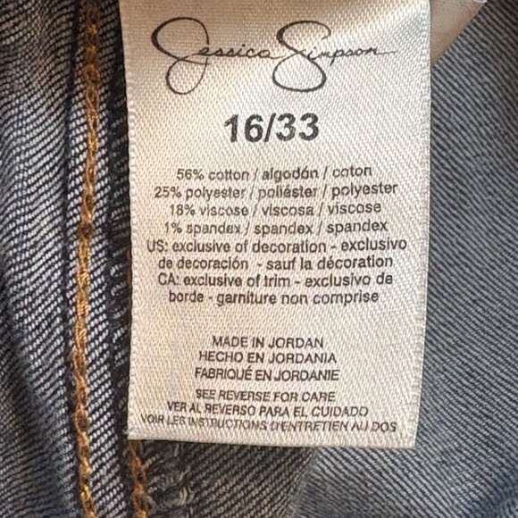 Jessica Simpson High Rise Forever Rolled Ankle stretch Jeans Size 16/33 Actual 3 - Picture 5 of 7